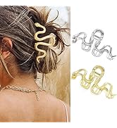 Brinie Snake Hair Claw Clamps Gold Metal Hair Jaw Clamps Wave Hair Clips Claw Hair Styling Clips ...