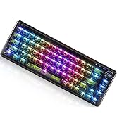 ZDawnn Transparent keycaps Mechanical Gaming Keyboard.68keys with RGB Backlit. Bluetooth/2.4Ghz W...