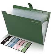 SKYDUE Expanding File Folders with 8 Pockets, Accordion File Organizer with Labels, Portable Pape...