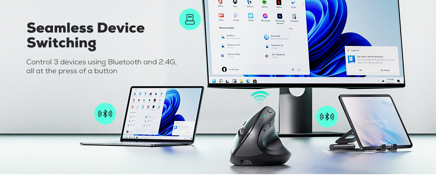 wireless mouse logitech bluetooth computer ergonomic for laptop vertical mice usb pc silent inala