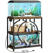 HavenlyYouth 20-29 Gallon Aquarium Stand with Power Outlet, 3 Tier Heavy Duty Metal Fish Tank Sta...