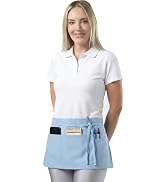 TOSHE Waist Apron with 3 Pockets Waterdrop Resistant Premium Cotton Waitress Apron 10 Color Optio...