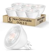 WOWLUMEN MR16 LED Bulbs, 5W LED Light Bulb(50W Equivalent), 3000K Warm White, 500 Lumens, Non-Dim...