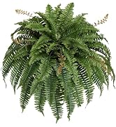 Artificial Boston Fern Silky Bush, 48IN Faux Fern Large Hanging Lifelike Plant for Indoors Outdoo...