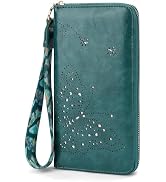 KITEVIUN RFID Wallet Women, Large Capacity Clutch Purses Wristlet Wallets for Women, Ladies Butte...