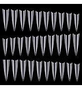 600Pcs Stiletto Nail Tips for Acrylic Nails Long False Nails Clear Fakes Nails Half Cover False N...