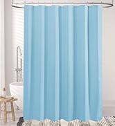 baby blue waffle shower curtain