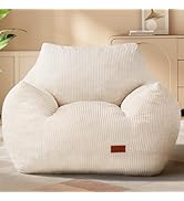 Vellorise Big Bean Bag Chair for Adults & Kids, Ultra Soft Living Room Bean Bag with Armrests, St...