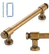 KOOFIZO 10 Pack 5 Inch Antique Brass Kitchen Cabinet Pulls Vintage Brass Cabinet Handles Brass Ca...