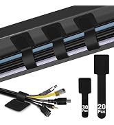 Extended Hook and Loop Cable Ties, Heavy-Duty Self-Adhesive Cable Straps, Cable Management Under ...