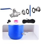 High Flow Rain Barrel Spigot Kit, Lead-Free,304 Stainless Steel Faucet Kit for Rain Water Barrel,...