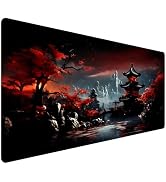 Oriental Gaming Mouse Pad XXL, Large Desk Mat 35.4"x15.7", Non-Slip Waterproof Extended Keyboard ...