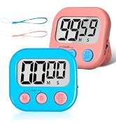 ZILLEEN Classroom Timer for Kids Teachers 2 Pack Digital Timers, Blue & Pink