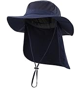 Home Prefer Outdoor UPF50+ Mesh Sun Hat Wide Brim Fishing Hat with Neck Flap