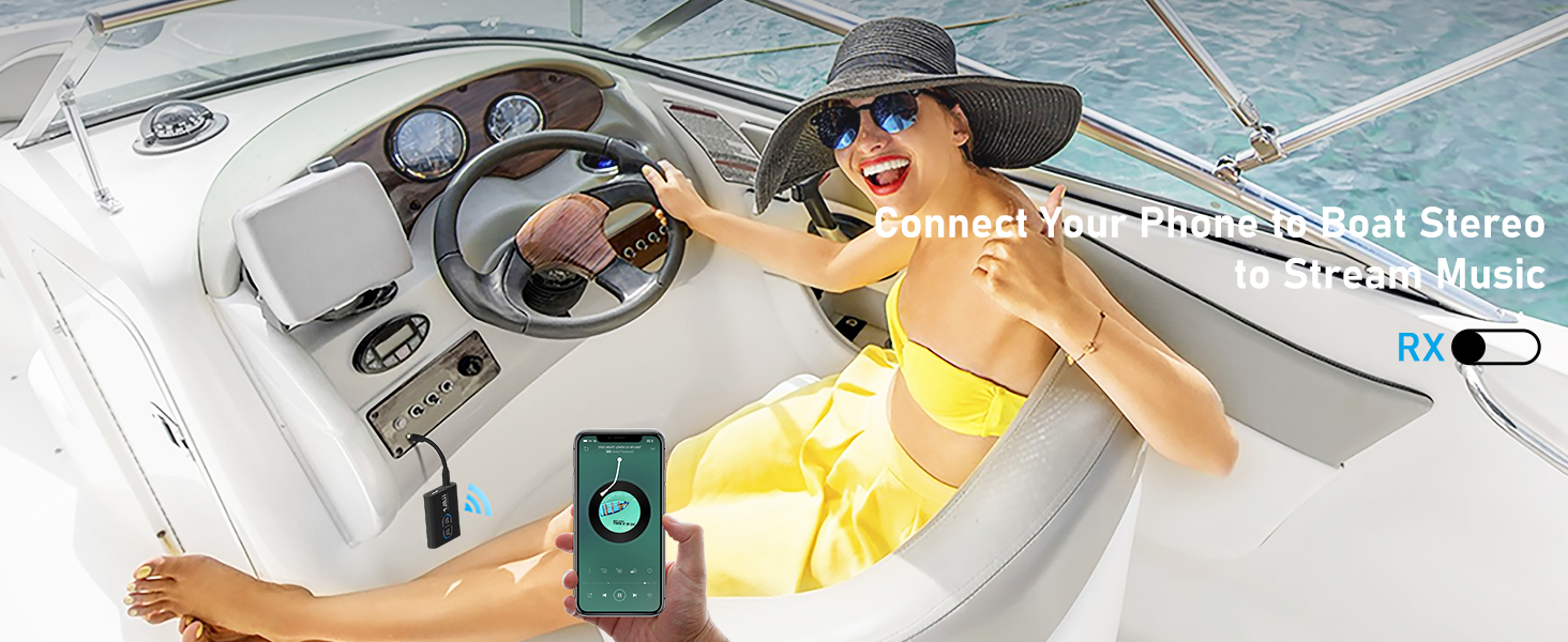 Bluetooth receiver for boat stereo