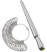 Meowoo Ring Sizer Measuring Tool Set, Metal Ring Guage for Ring Measurer, Integrated Conical Soli...