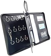 OFFIDIX Leather Zippered Key Case,Key Organizer 12-Key Hooks Portable Key Cabinet Document Organi...