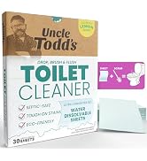 Uncle Todd's Toilet Cleaner Sheets - 100% Dissolvable, Plastic-Free Packaging, Drop, Brush, & Flu...