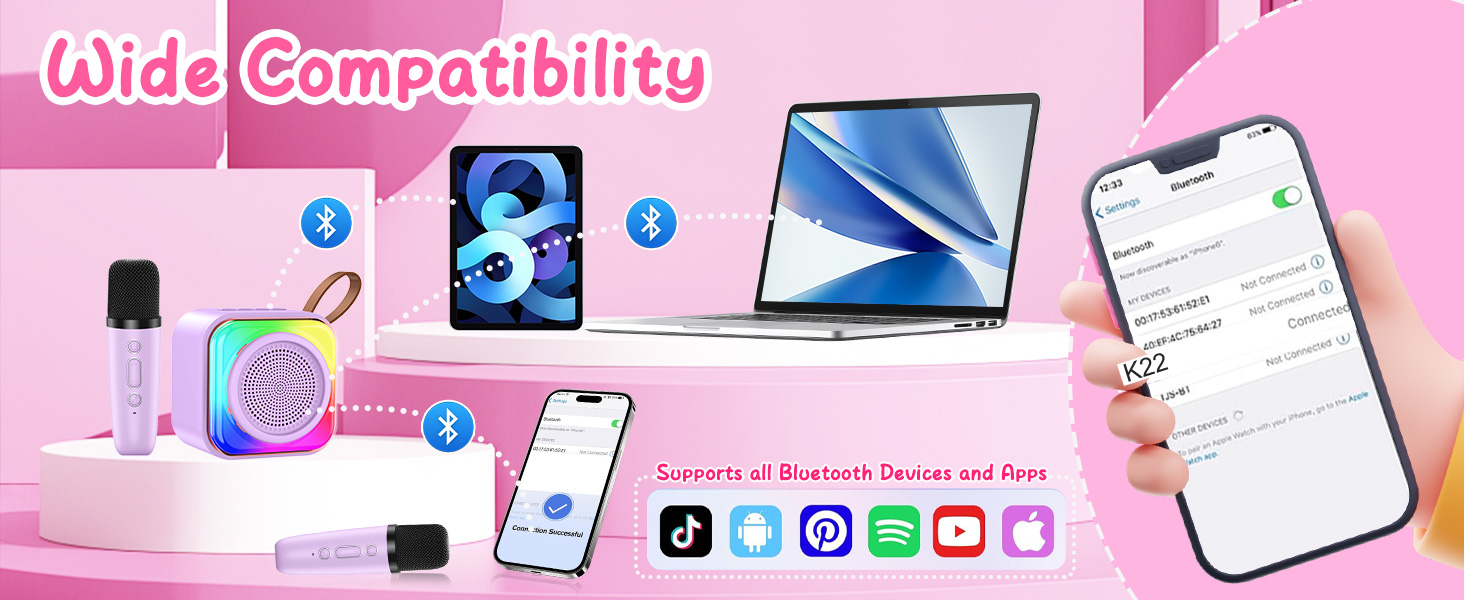Wireless Microphones with Fun Voice Changing Function-Toys for Girl Boys Birthday Gifts Ideas