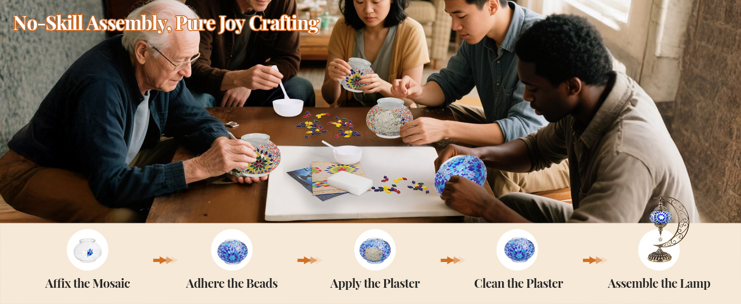 DIY Handmade handCrfat Antique Moroccan Stained Glass Turkish Mosaic table Lamp Kit for Adults