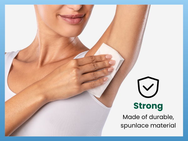 Someone wiping their body showing they are made of strong, durable spunlace material