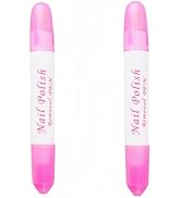2Pcs Pink Nail Erase Pen Removable Head Nail Polish Cleaning Plastic Manicure Corrector Pen for M...