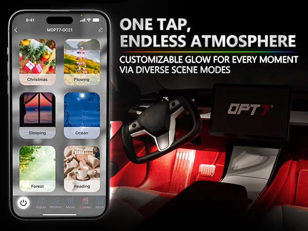 OPT7 Aura Pro Interior Car Lights with Smart App Control-Almighty and Powerful App