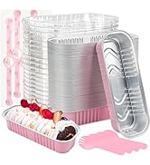 LOKQING Mini Loaf Pans with Lids Rectangle Aluminum Foil Baking Pans Tins Containers for Wedding ...