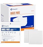 100 Pack Sterile Gauze Pads 4x4 Inch 12-Ply, 100% Cotton Large Gauze Sponges for Wound Care, High...