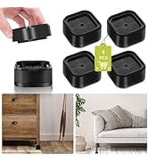 Yookwutar 4 Pack Furniture Risers 1 Inch, Adjustable Bed Risers Heavy Duty for Table Desk Couch C...