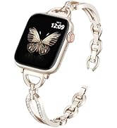 MOFREE Apple Watch Band for Women 38mm 40mm 41mm 42mm, Slim Metal Strap Bands Compatible with iWa...