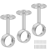 Ceiling Curtain Rod Brackets 1-1/4Inch Heavy Duty Curtain Rod Holders 3 Pack Curtain Rod Hooks Ha...