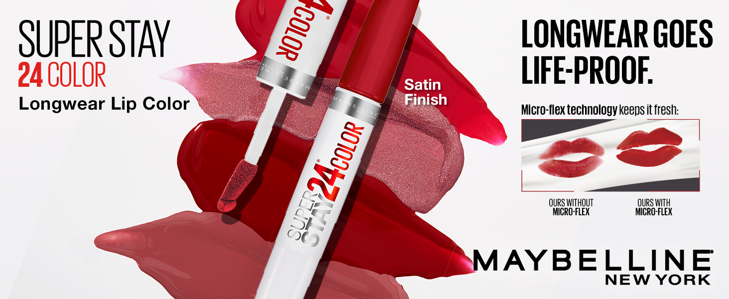 maybelline super stay lipstick, longwear lip color, long lasting lipstick, waterproof, smudge-proof