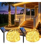 Fairdeer Total 78FT 200LED Solar Rope Lights Outdoor Waterproof, Warm White | Solar Fairy Lights ...