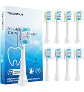 Tendream 8 Pack Replacement Brush Heads Compatible with Philips Sonicare, No-Copper & Soft Silico...