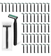Fafortune Disposable Twin Blade Razors in Bulk, Individually Wrapped - Clear Safety Cap, For Home...