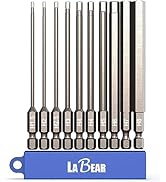LABEAR - 10pc METRIC 4 inch long Tamper Hex, security allen wrench set, 1/4" Shank Hex Head Allen...