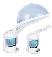 ZENY Portable Facial Steamer 2 in 1 Nano Ionic Face Steamer Humidifier and Hair Steamer with Hood...