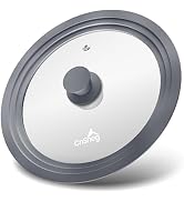 CnSneg Universal Lids for Pots, Pans and Skillets, 10.5", 11" and 12" Pan Lid, Tempered Glass Pot...
