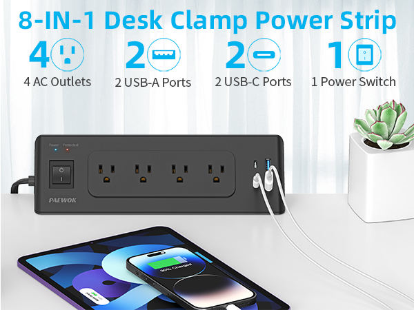 desk clamp power strip