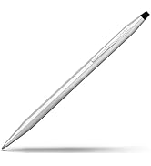 Cross Classic Century Lustrous Chrome Ballpoint Pen - Refillable Pen for Effortless Writing - Bla...