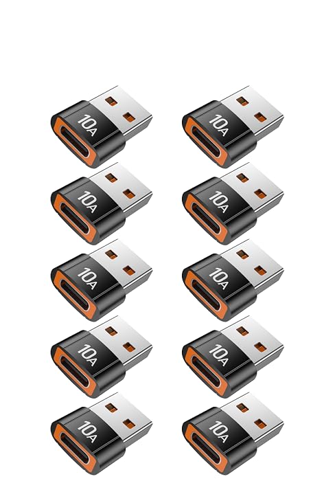 Grid display of eight identical black and orange USB devices arranged in four rows of two, showing consistent product design and packaging.