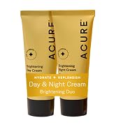 Acure Brightening Day & Night Cream Set - Daily Cica Cream & Night Face Cream for Women & Men