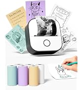 Memoking Print Pod Mini Printer - T02 Sticker Printer Portable Thermal Inkless Sticker Maker Blue...