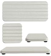 NiuYichee Set of 4 Water Absorbing Stone Trays for Kitchen Sink, Quick-Drying Stone Soap Tray, Di...