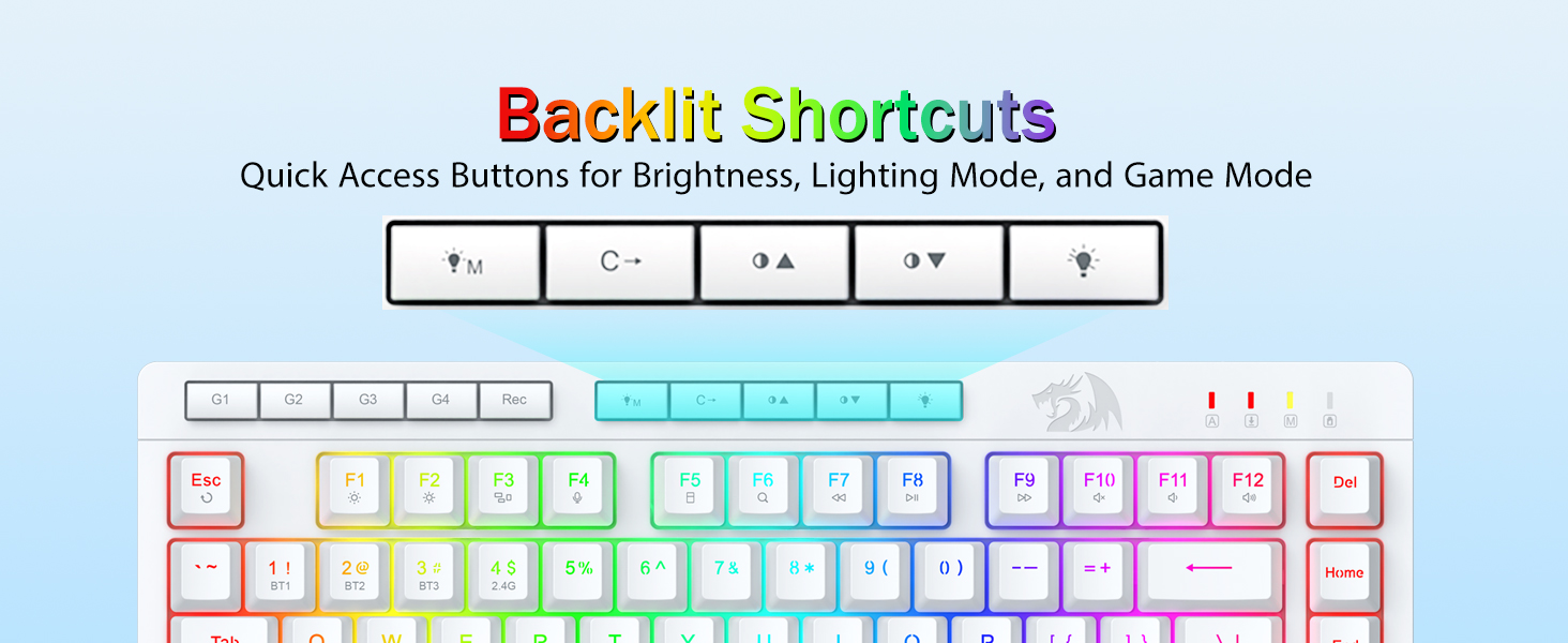 Backlit Shortcuts