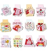 Valentine's Day Magnetic Bookmark Gifts - Wxiben 24 Pcs Heart Rose Bookmark for Women Romance Boo...