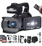 Acuvar 4K 64MP Video Camera Camcorder Vlogging Camera for YouTube 60FPS 18X Zoom Video Camera, Wi...