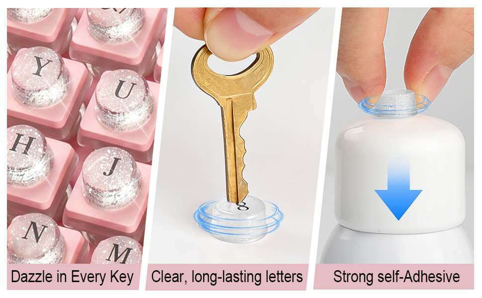 Raised Keyboard Stickers for Long Nails Bling Keyboard Bubbles