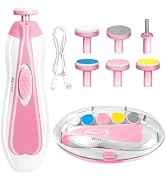 Baby Nail Trimmer Electric, 6 in 1 Rechargeable Baby Nail Clippers Manicure Set Grooming Kit for ...